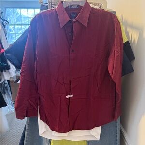 Boys Arrow Burgundy Textured Shirt L 14/16